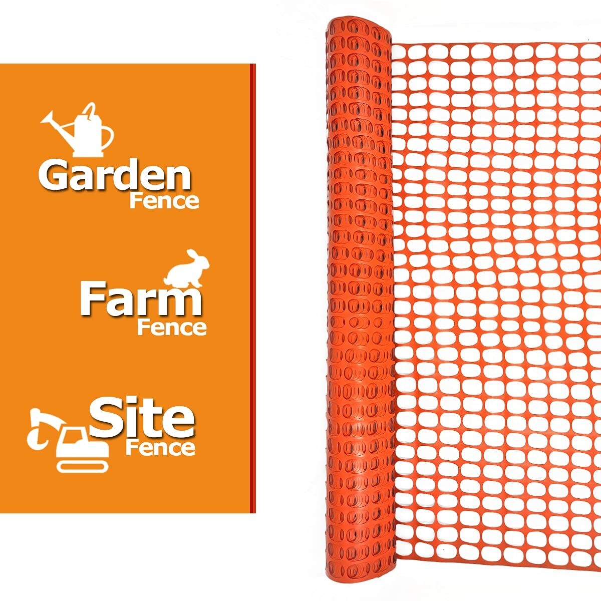 Ashman Plastic Mesh Fence, Construction Barrier Netting, Orange, 4'x100' Feet.