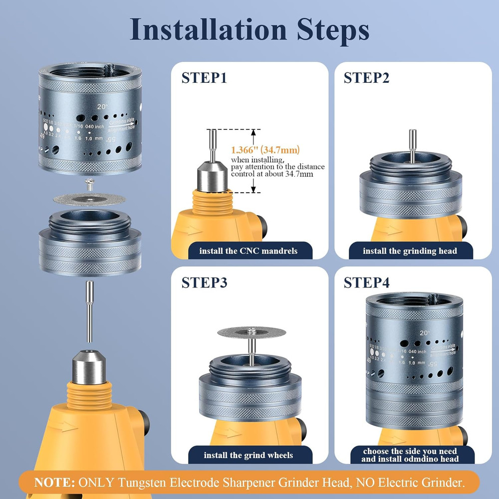 Tungsten Electrode Sharpener Grinder Head,Tungsten Sharpener for Tig Welding wit
