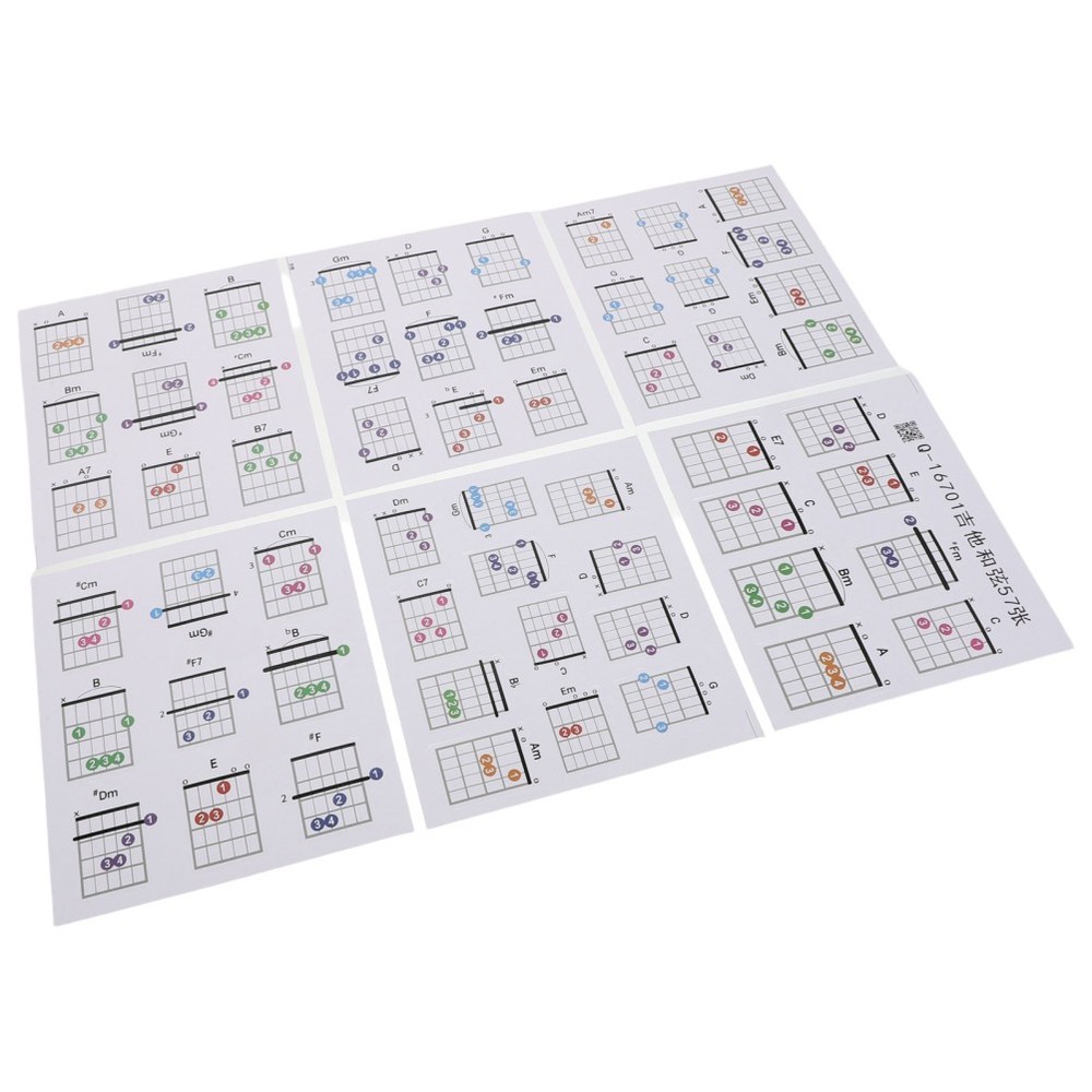 57 Pcs Guitar Chord Helper Chords Chart Beginner Learning Accessory