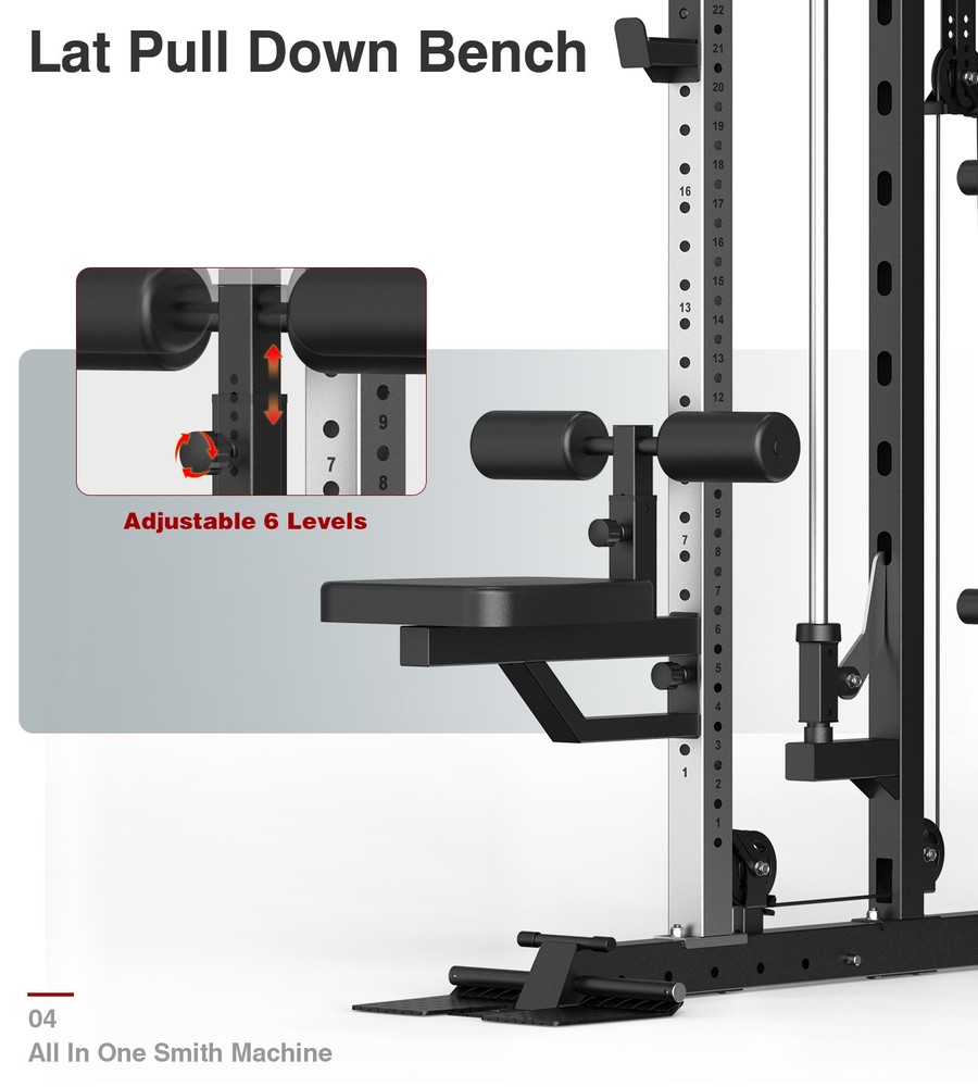 Smith Machine with Weight Stacks Multi Function Home Gym System Power Cage Rack