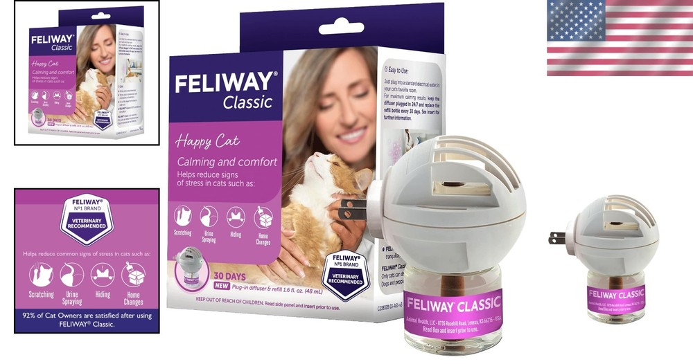 Classic 30 Day Cat Calming Diffuser, 700 sqft Coverage - Peaceful Home Is Here