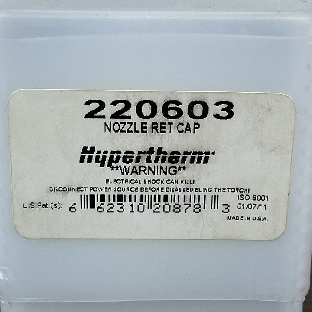 Hypertherm 220603 Cap Hpr 260A Nozzle Return Ms Cw