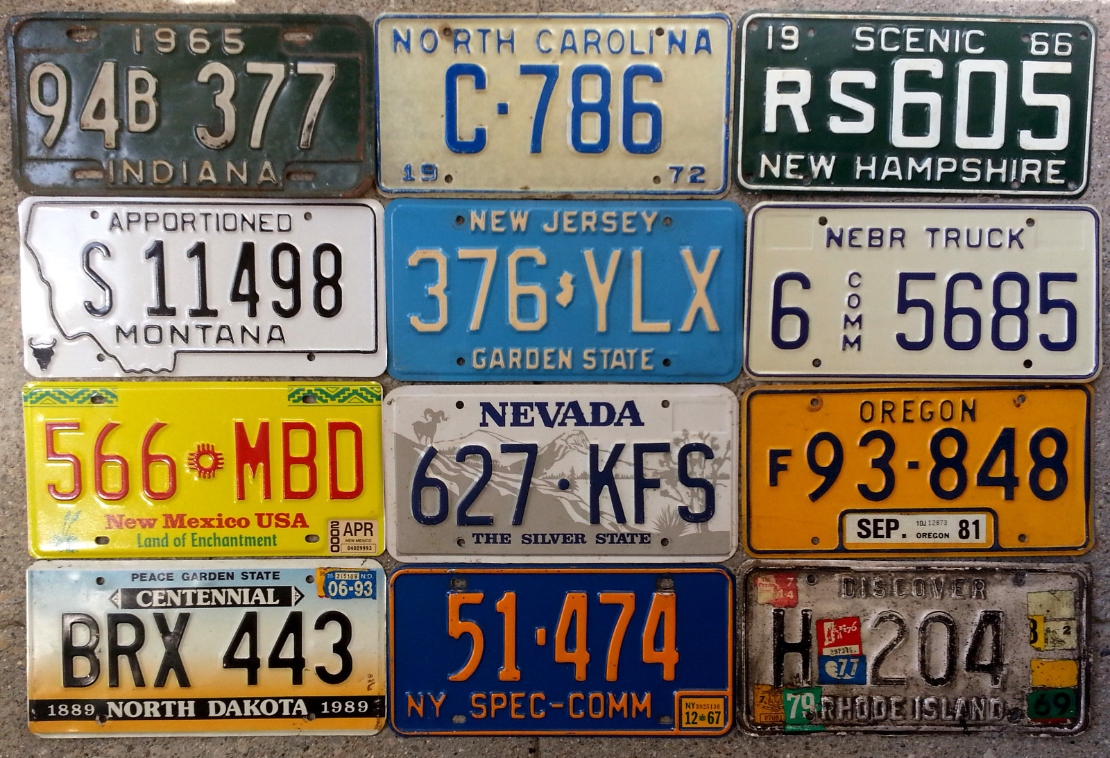 SET OF 50 UNITED STATES VINTAGE LICENSE PLATE NUMBER TAG LOT USA RARE 1960s-90s