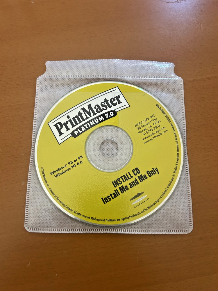 PrintMaster Platinum 7.0 Program CD + PrintMaster Platinum 7.0  Install CD