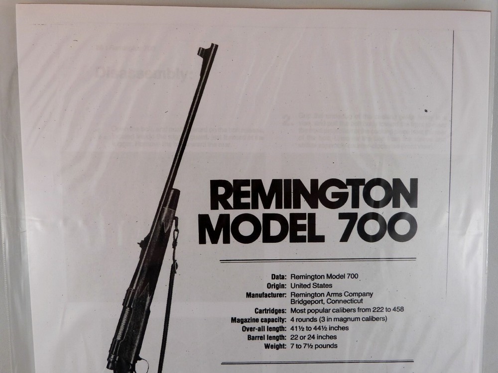 REMINGTON MODEL 700 RIFLE BREAK DOWN INSTRUCTION KIT