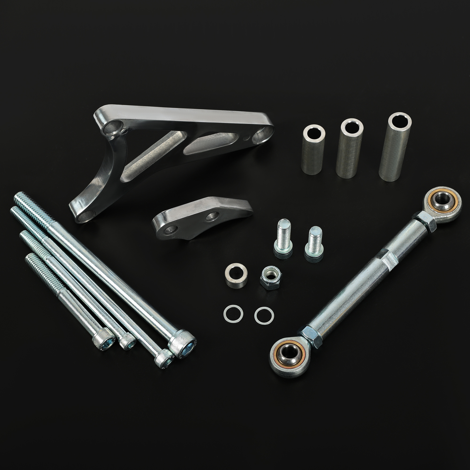 For Ford 289/302 5.0L V8 68-1993 Silver Aluminum Alternator Bracket +Tension Rod