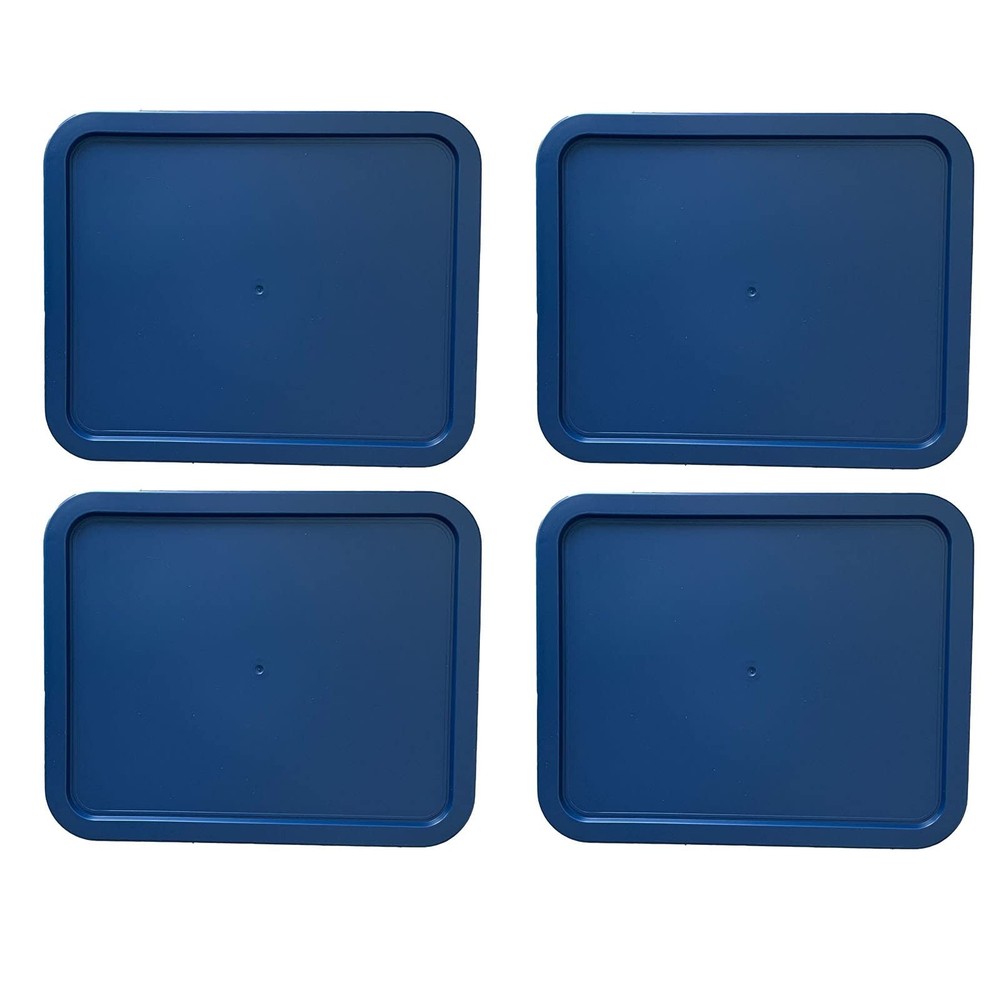 Replacement Lids for Pyrex 7210-PC 3-Cup Rectangle Navy Blue 5.75x7.75" 4-Pack