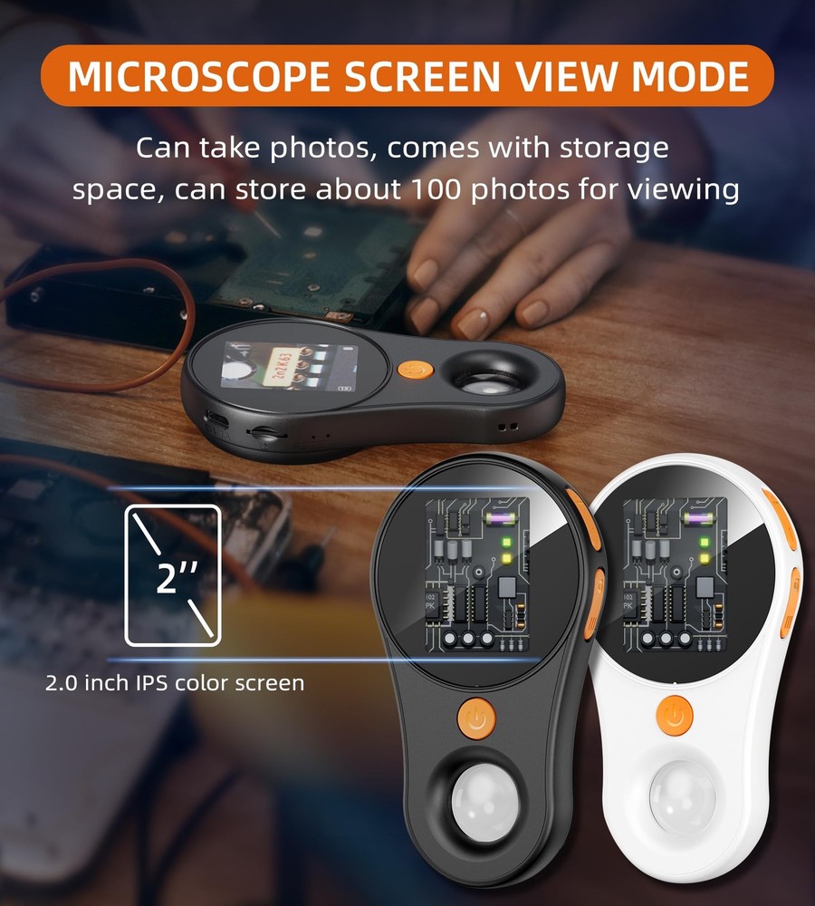 Digital Microscope Handheld 2.0 inch IPS Color ScreenPortable Digital Magnifying