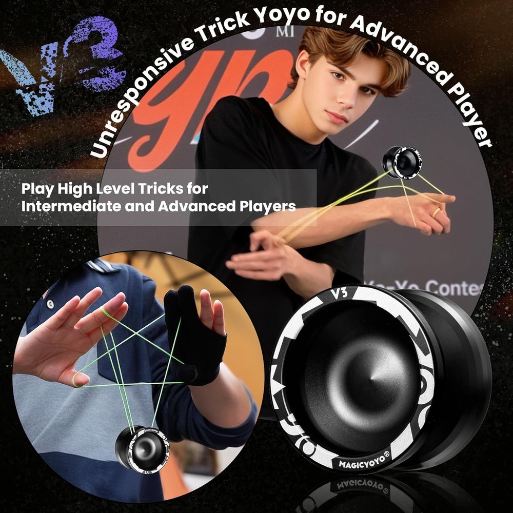 Complete V3 Yoyo Set - Dual Function with 12 Strings & Elegant Gift Packaging