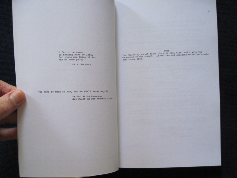 ORIGINAL SCRIPT - 1917 - OSCAR CONSIDERATION - SAM MENDES - 1st Ed in Book Form