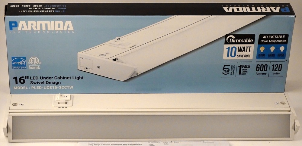 Parmida 16" Dimmable LED Under Cabinet Light With Adjustable Lens Angle, NEW