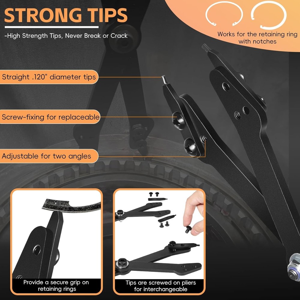 26" Internal Retaining Ring Pliers, Large Snap Ring Pliers with Straight Tips