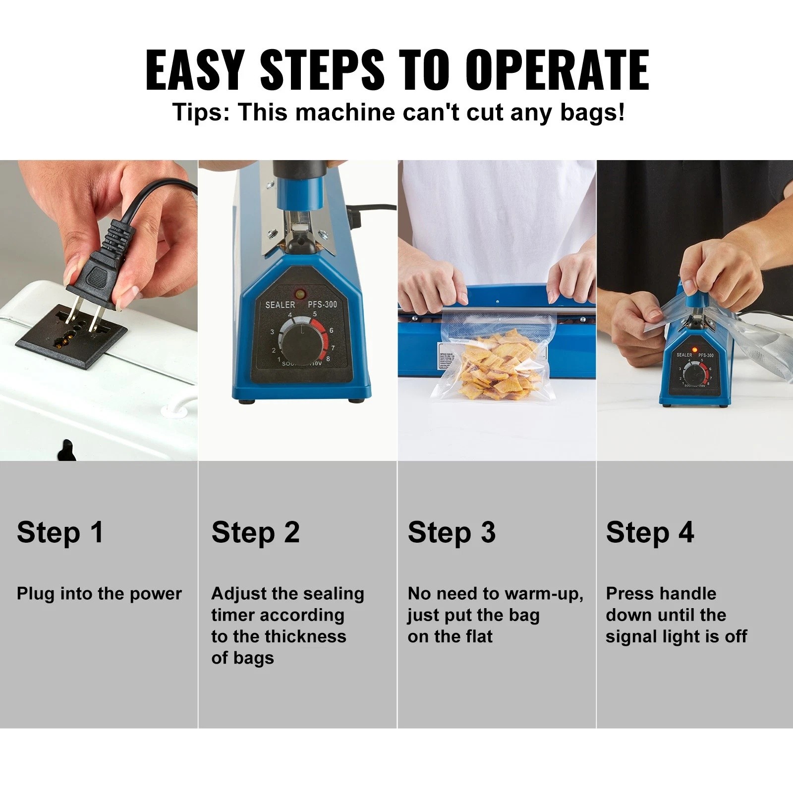 12" ABS Hand Impulse Heat Sealer Machine Poly Bag Sealing for Plastic Bags US