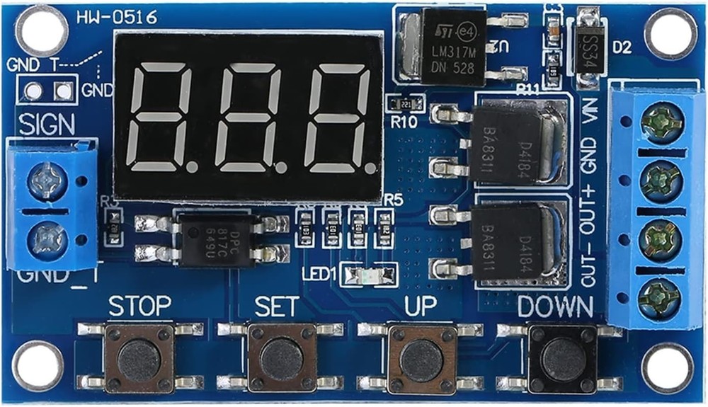 Versatile DC 5V-36V Relay Timer Module with LED Display - Powerful Control