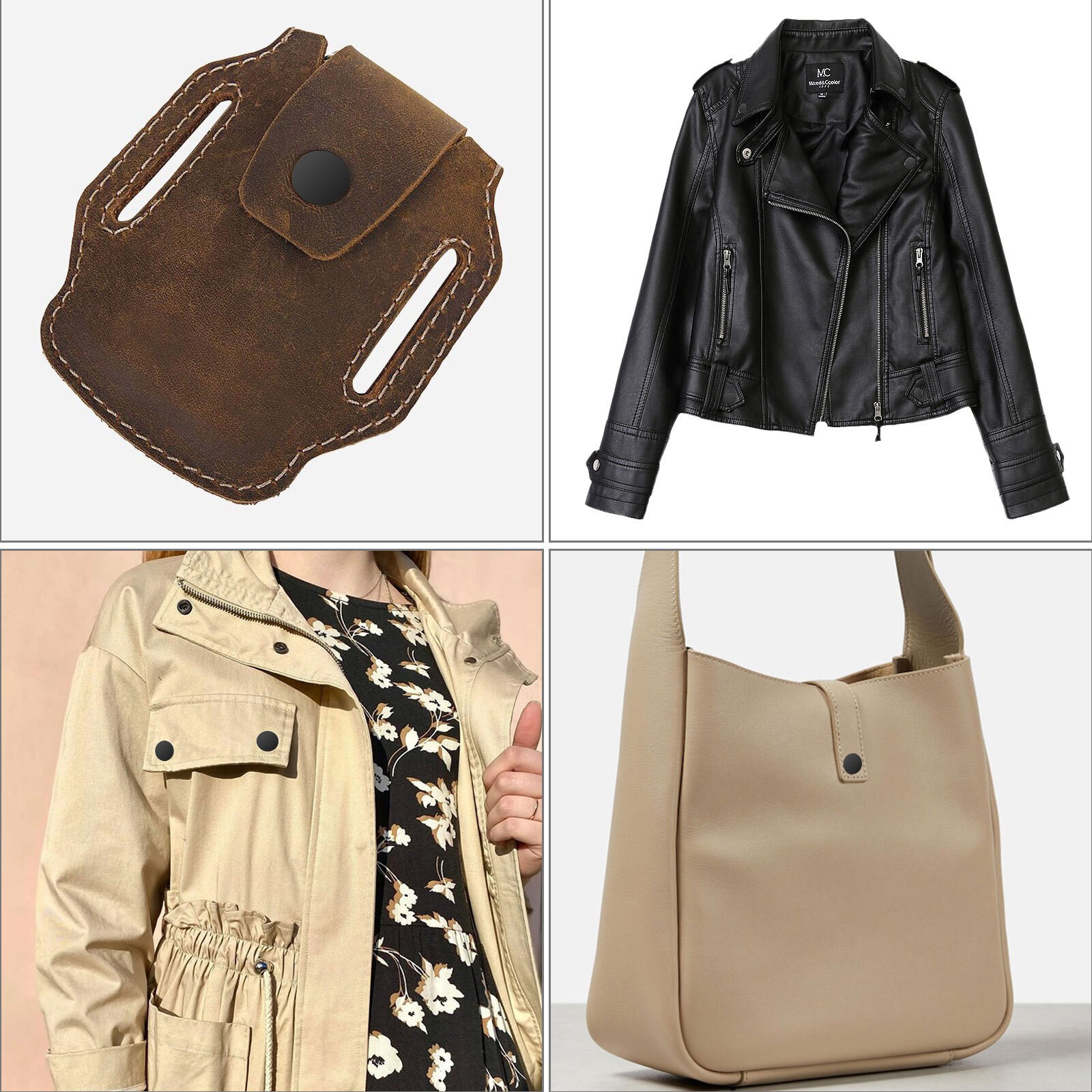 For Leather Craft 70 Sets 15mm 5/8" Heavy Duty Snap Fasteners Kit Metal Button