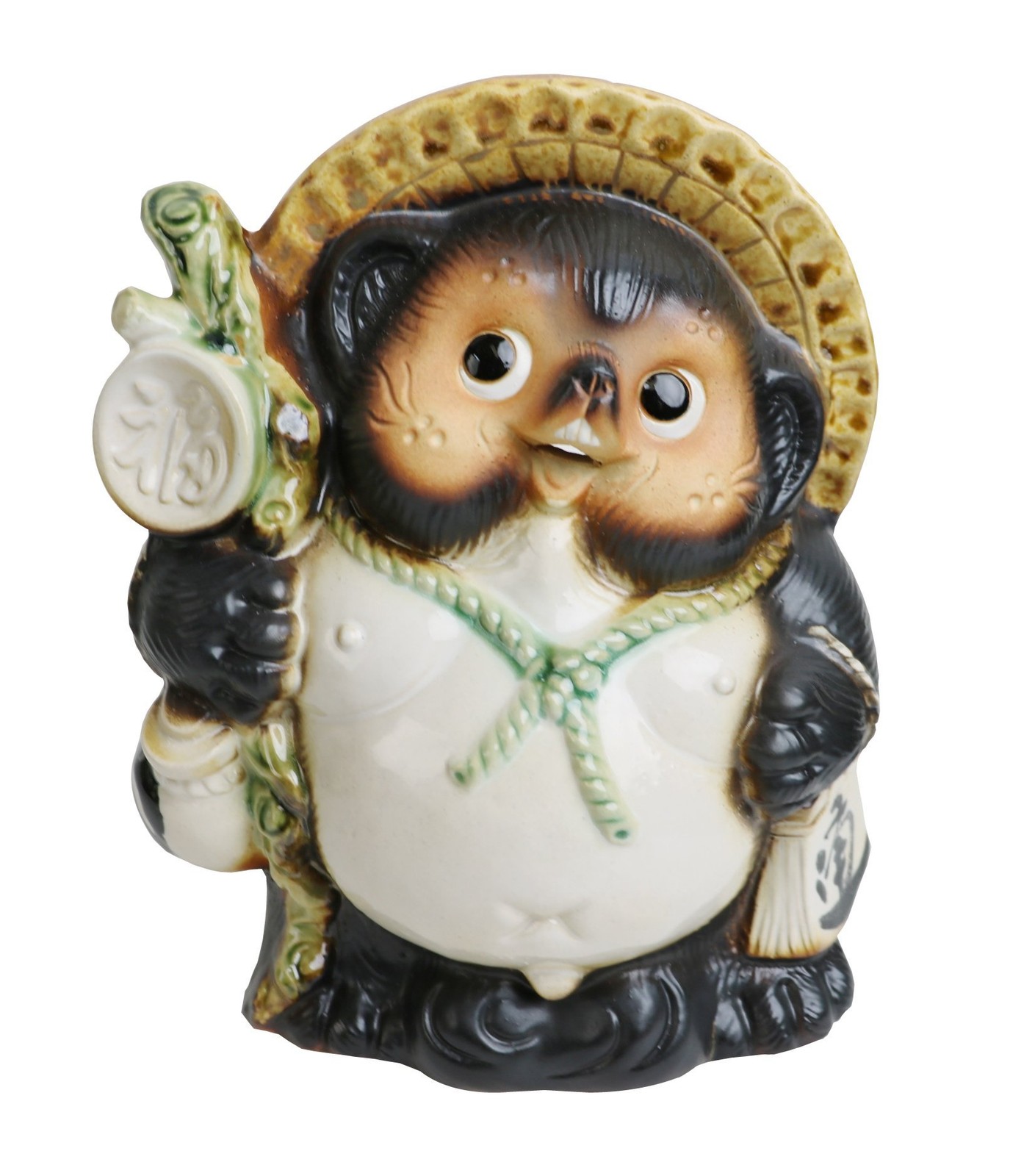 Shigaraki Ware Fukuwarai Tanuki No. 7 Ceramic Raccoon Figure