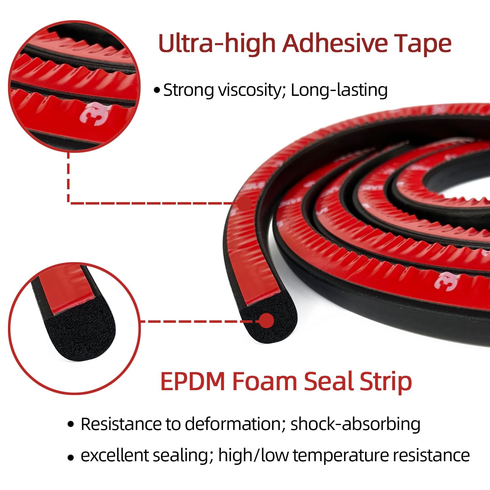 Solid Foam Rubber Weather Stripping Self-Adhesive D Shape EPDM Rubber Seal St