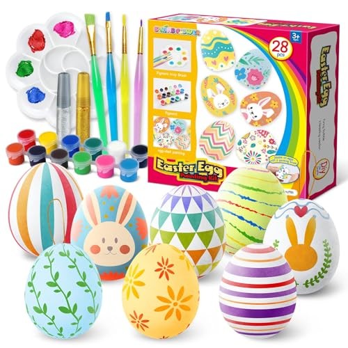 Easter White Eggs Painting Kit-Paintable Flocking Eggs 28 Flocking White Eggs