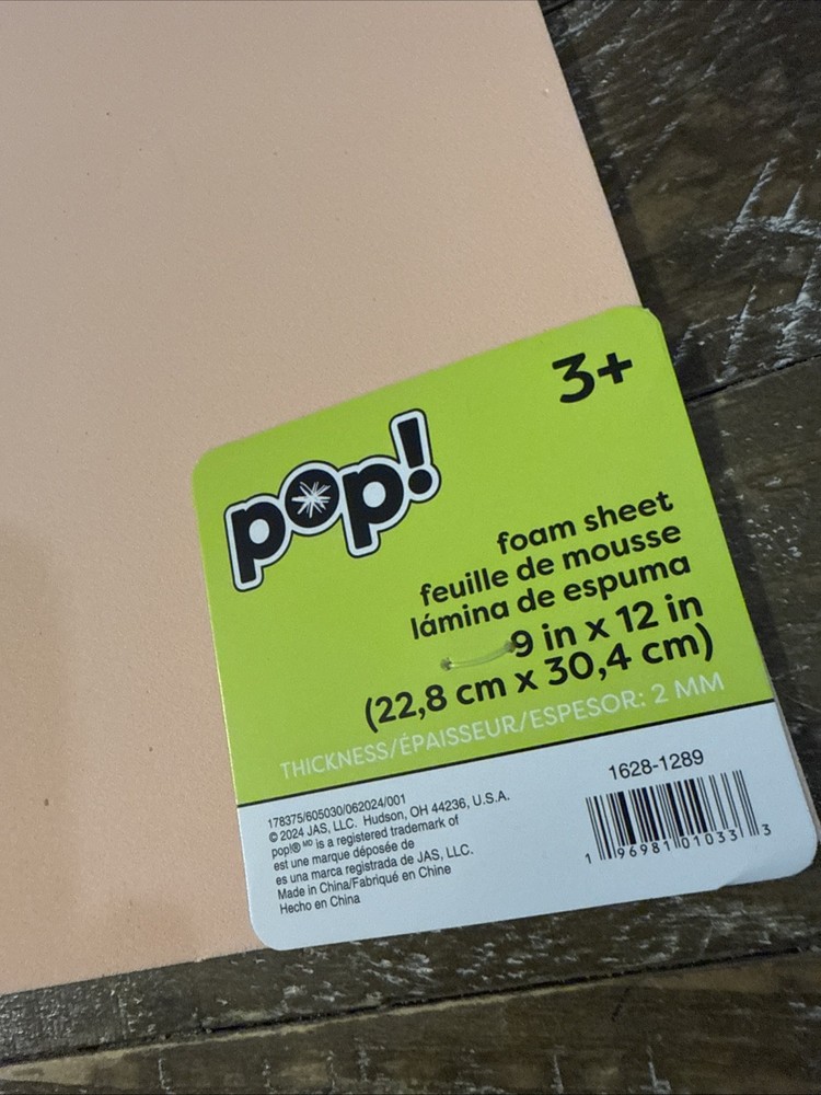 Pop! Foam Sheet 9x12” Peach