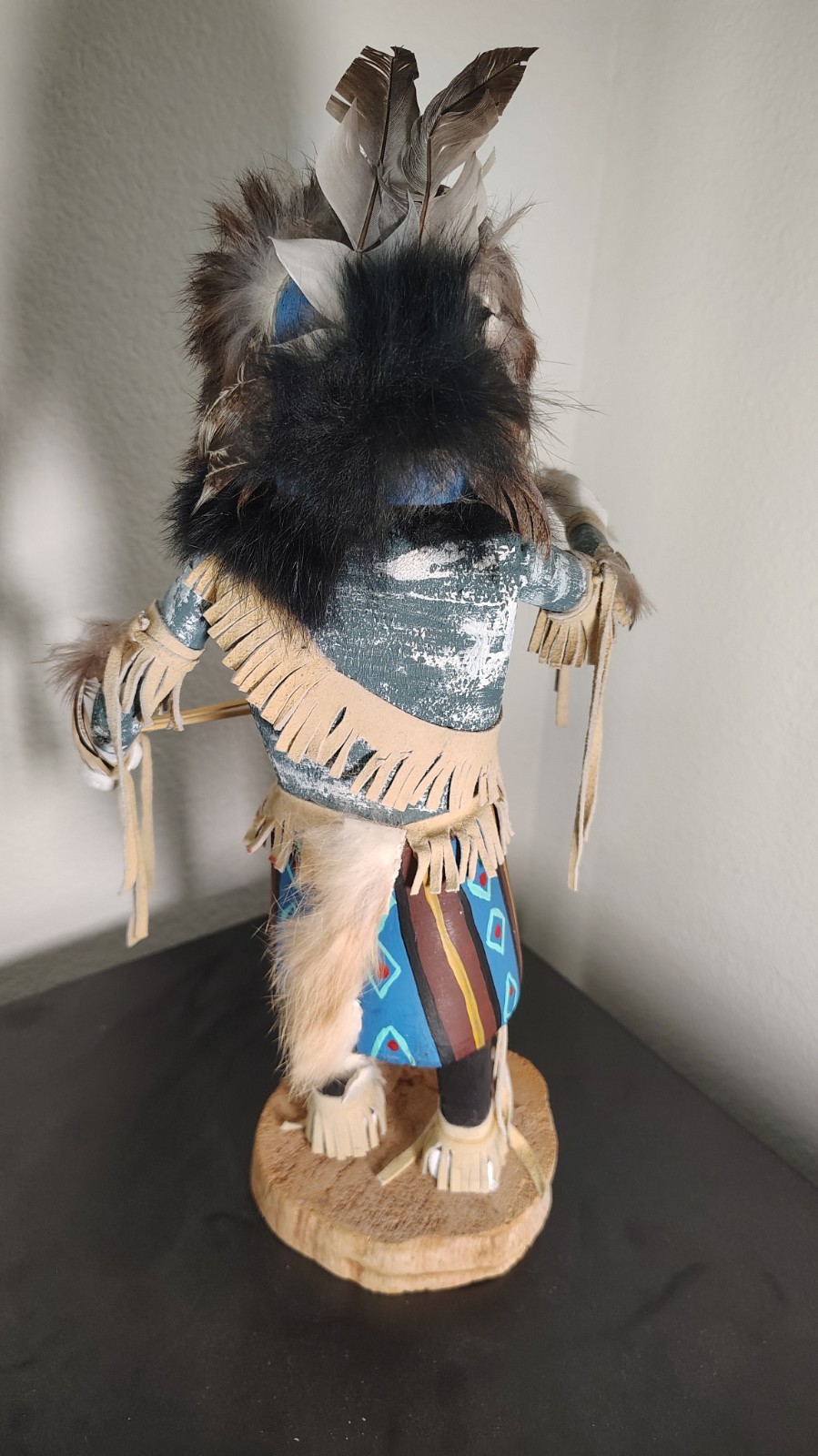 13" Signed Jean Yazzie Navajo Ya’i Corn Dancer Kachina Doll Hand Carved Wood