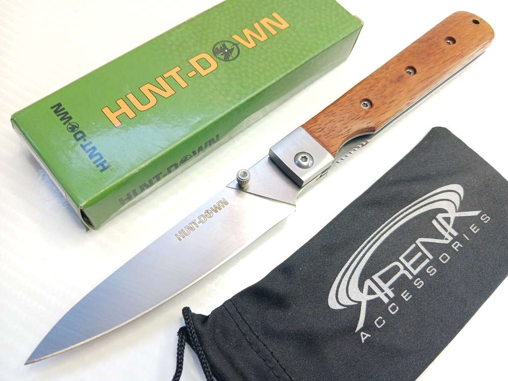Chef's Kitchen Folding 9" inch Pocket Knife Liner Locking Folder Wood Handle EDC