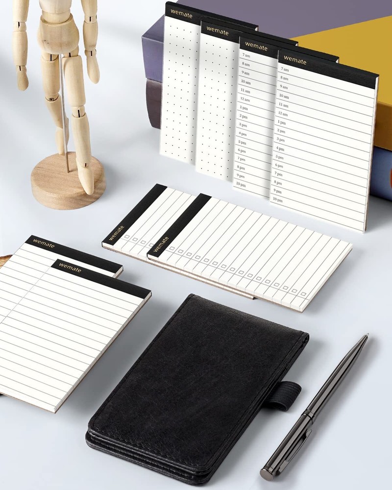 3x5 Inch Small Notepad Holder with 8 Pack 30 Sheets Notepad Refill and Pen