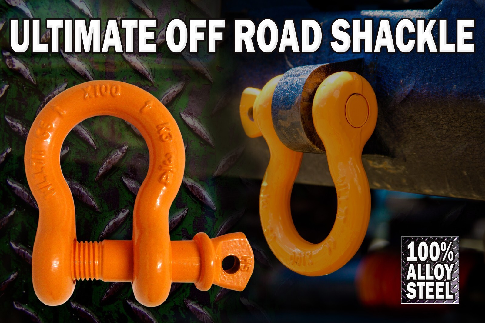 3/4" Clevis Shackle D Ring Off Road Orange with Screw Pin Alloy Steel 7 Ton