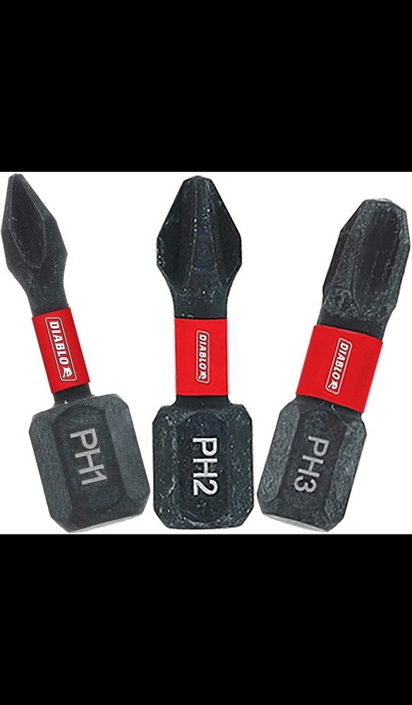 Diablo DPHV1-S3 1" Assorted Phillips Drive Bits (3-Piece)