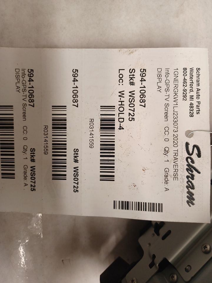 Info-GPS-TV Screen Classic Style S Or VIN T Dash Fits 20-24 TRAVERSE 3141559