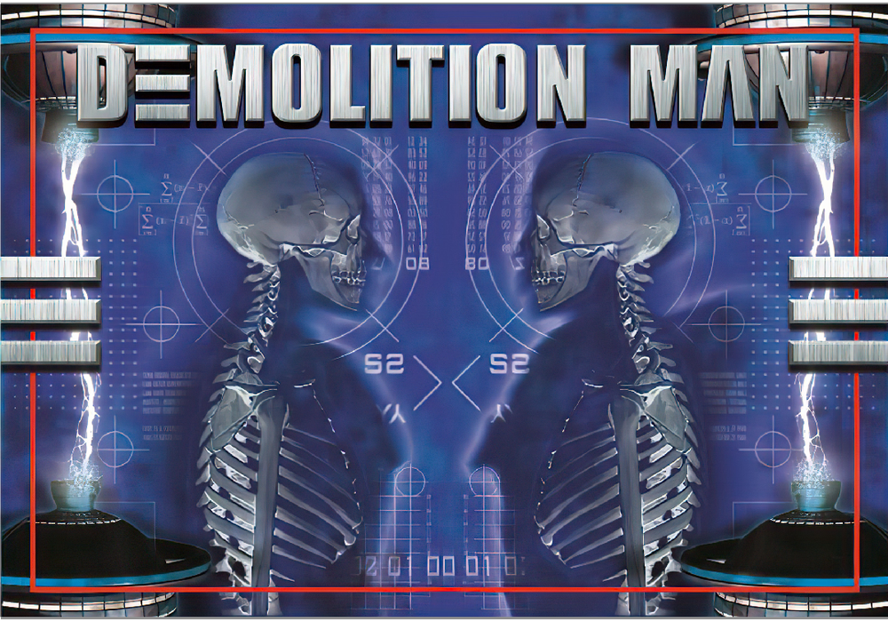 Williams Demolition Man DEMO MAN Pinball Machine Custom Translite Version 3