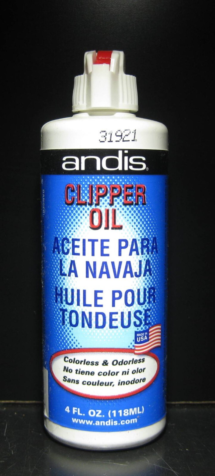 ANDIS Clipper Oil Lubricant for Clipper Trimmer Blade 4 fl oz