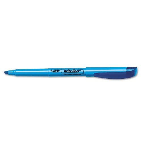 BIC Brite Liner Highlighter Chisel Tip Blue DOZEN (BL11-BE) 1 Dozen,