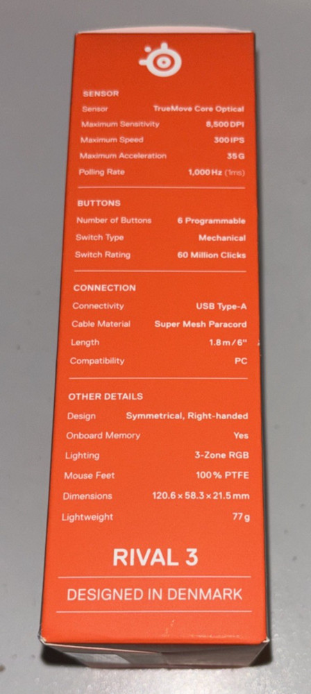 SteelSeries Rival 3 Wired Gen 2 Gaming Mouse NEW