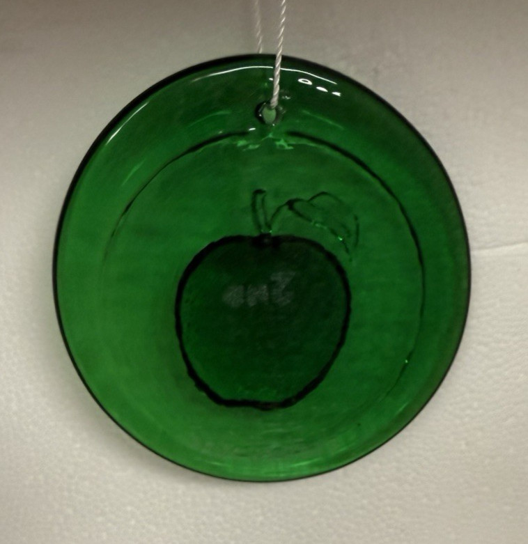 Blenko Glass Suncatcher - Apple - Clover