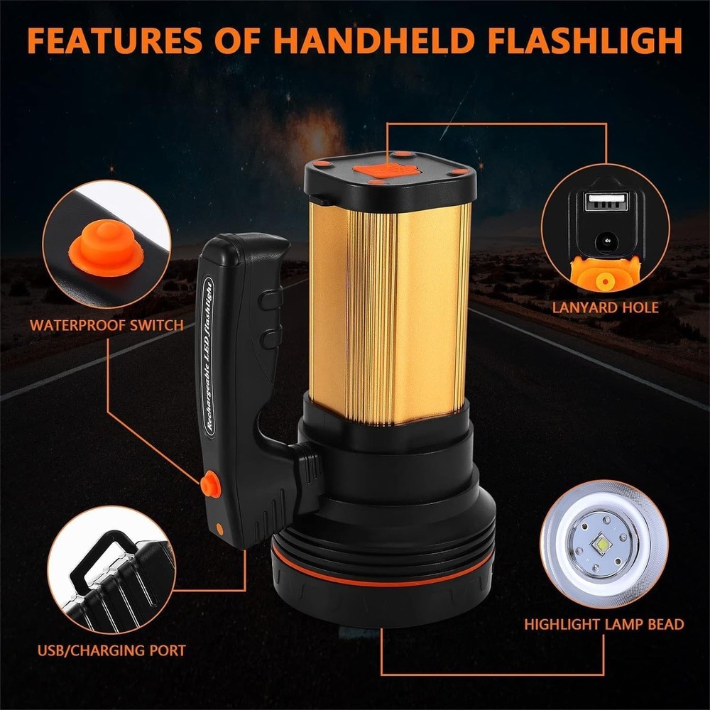 Flashlights High Lumens, Spotlight Flashlights, IPX5 Waterproof Flashlight, R...