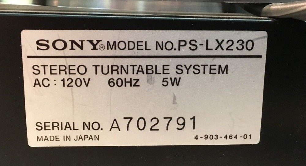 Sony PS-LX230 Automatic Turntable