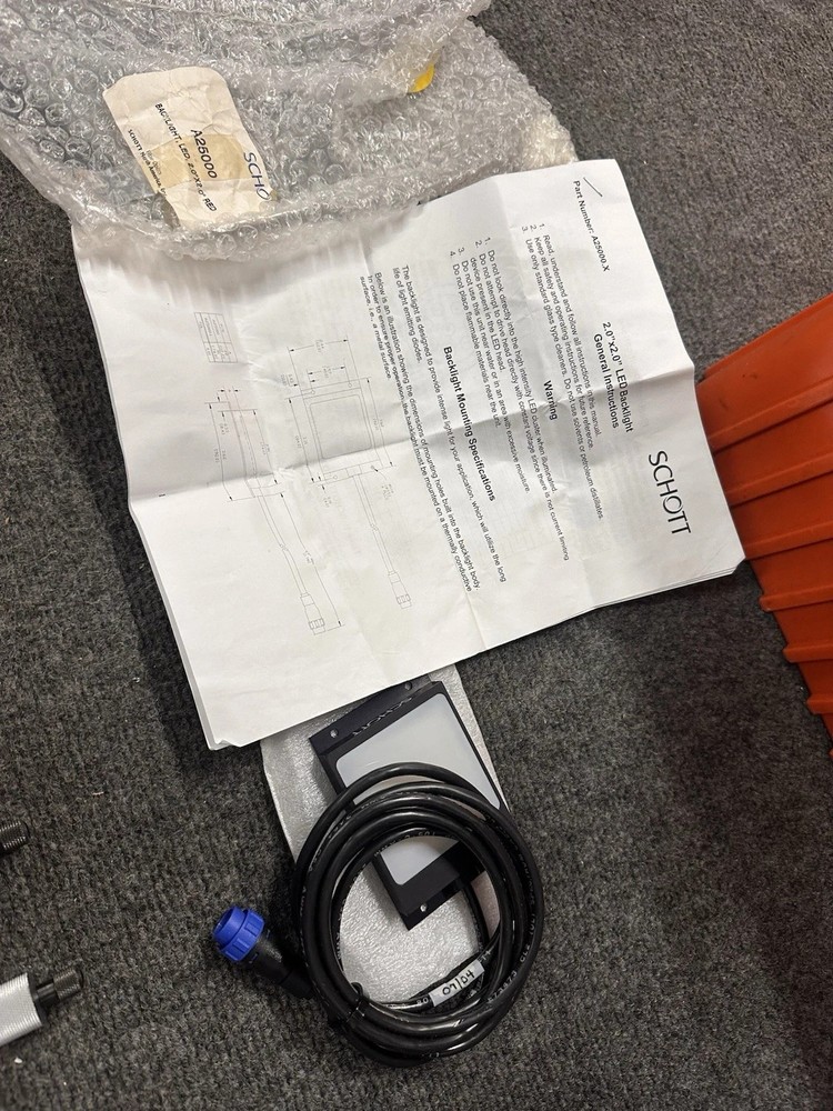 Schott A25000 Red LED Machine Vision Backlight 2"X2" NEW w/ Instructions