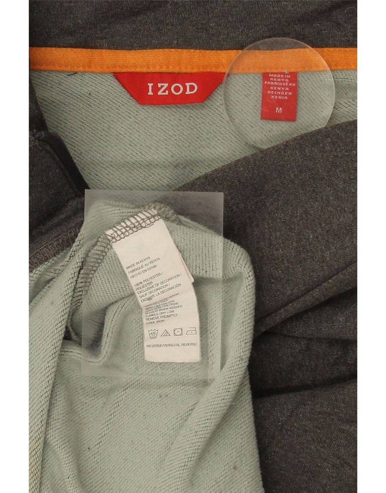 IZOD Mens Zip Neck Pullover Tracksuit Top Medium Grey Polyester DS83