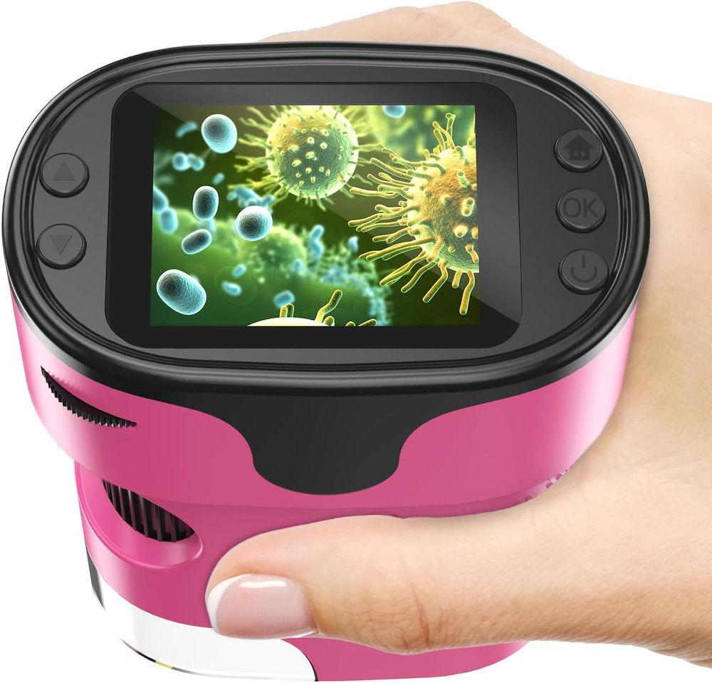 1000X Handheld Microscope for Kids 4K 2.0" Screen Rechargeable Mini
