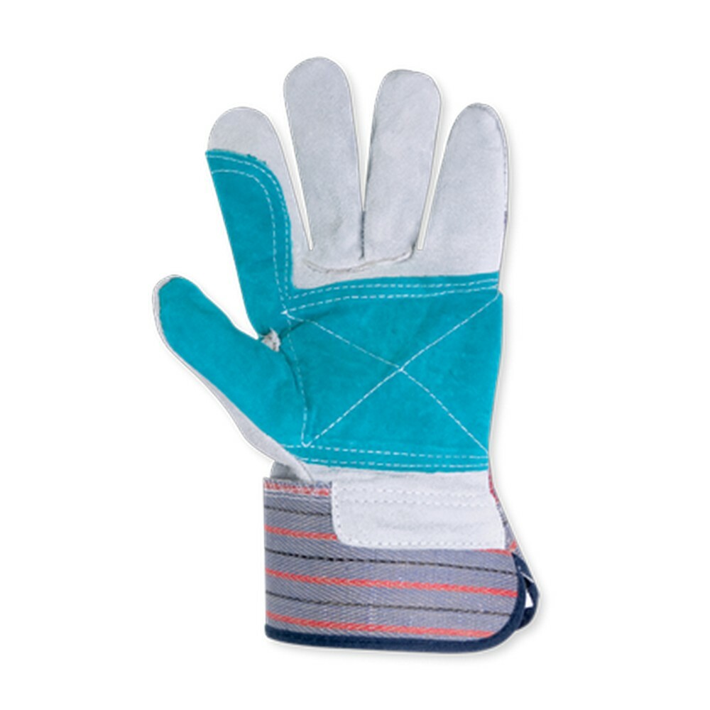 CLC 2049B DOUBLE LEATHER PALM SAFETY CUFF WORK GLOVES, 12-PACK