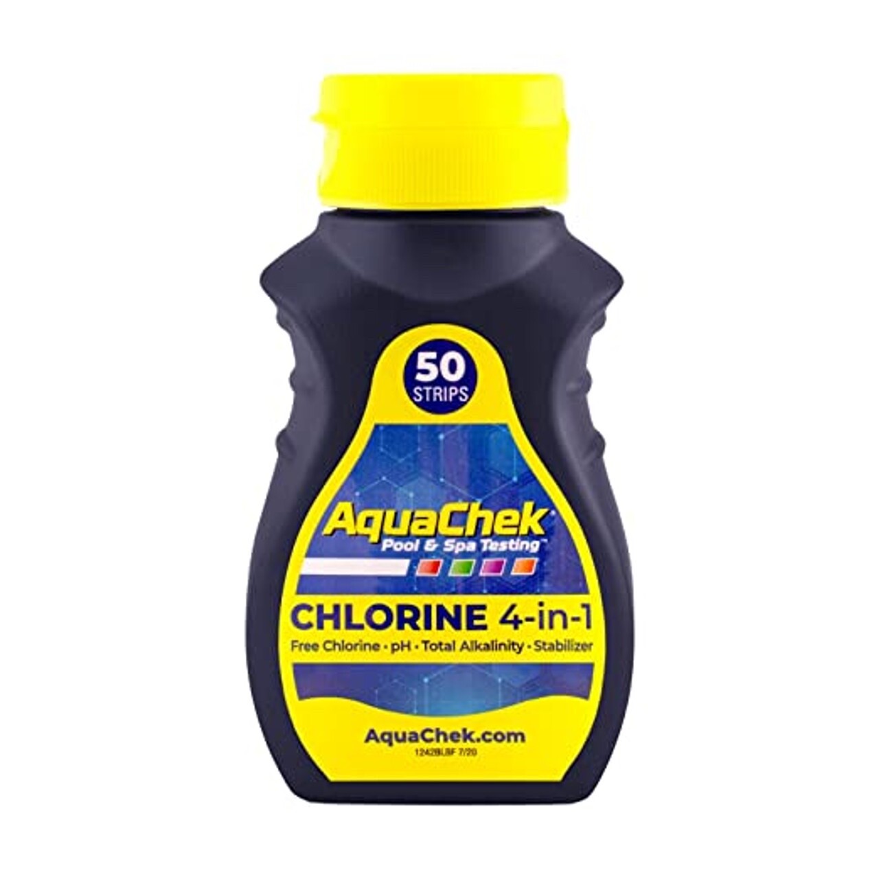 AquaChek 511244A 4-IN-1 Chlorine Swimming Pool and Spa Test Strips- 50 Pack