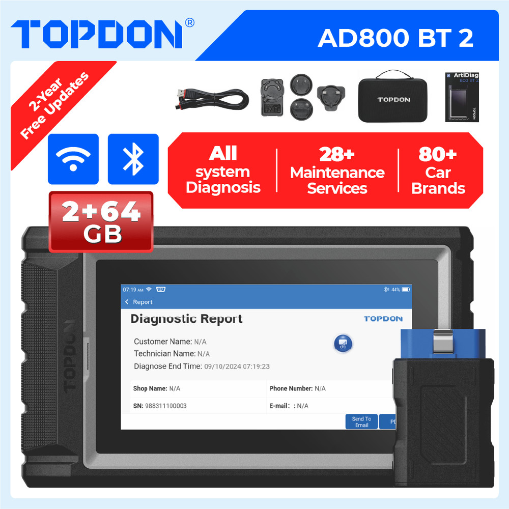 TOPDON AD800BT 2 Auto All System Diagnostic Bidirectional K!ey Coding Scanner