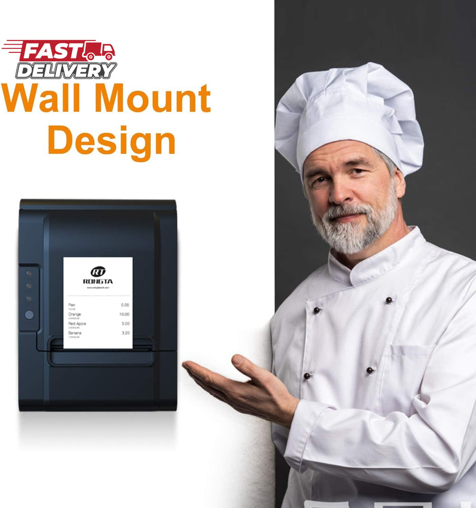 Rongta POS Printer, 80Mm USB Thermal Receipt Printer, Restaurant Kitchen Printer