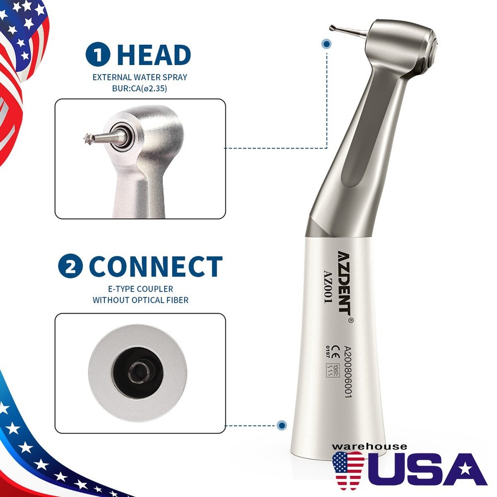 NSK Style Dental Low Slow Speed Handpiece Contra Angle Push Button E-Type Attach