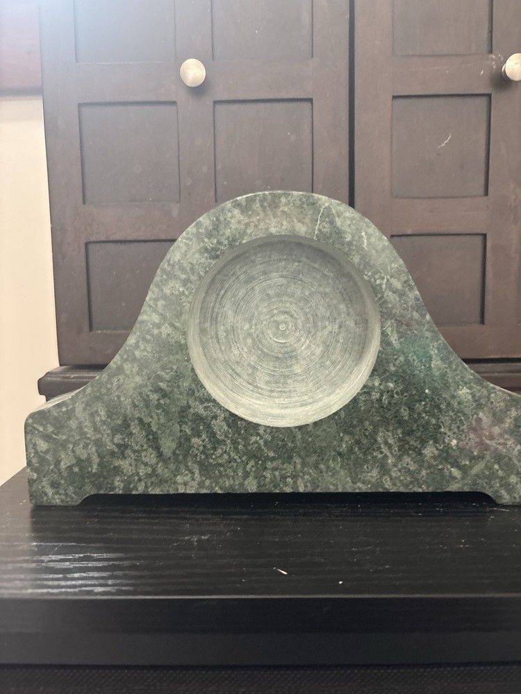 VINTAGE SOLID MARBLE Mantel Clock – Heavy Stone Base – Classic Decorative Piece