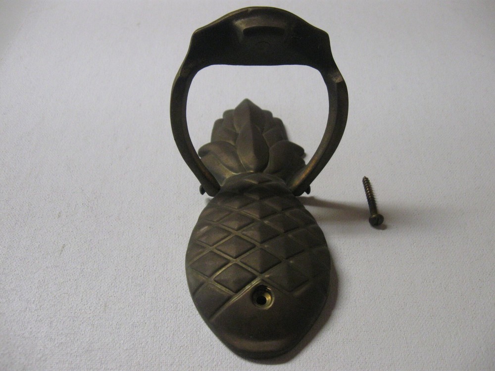 BRASS PINEAPPLE DOOR KNOCKER "WELCOME" HANDLE
