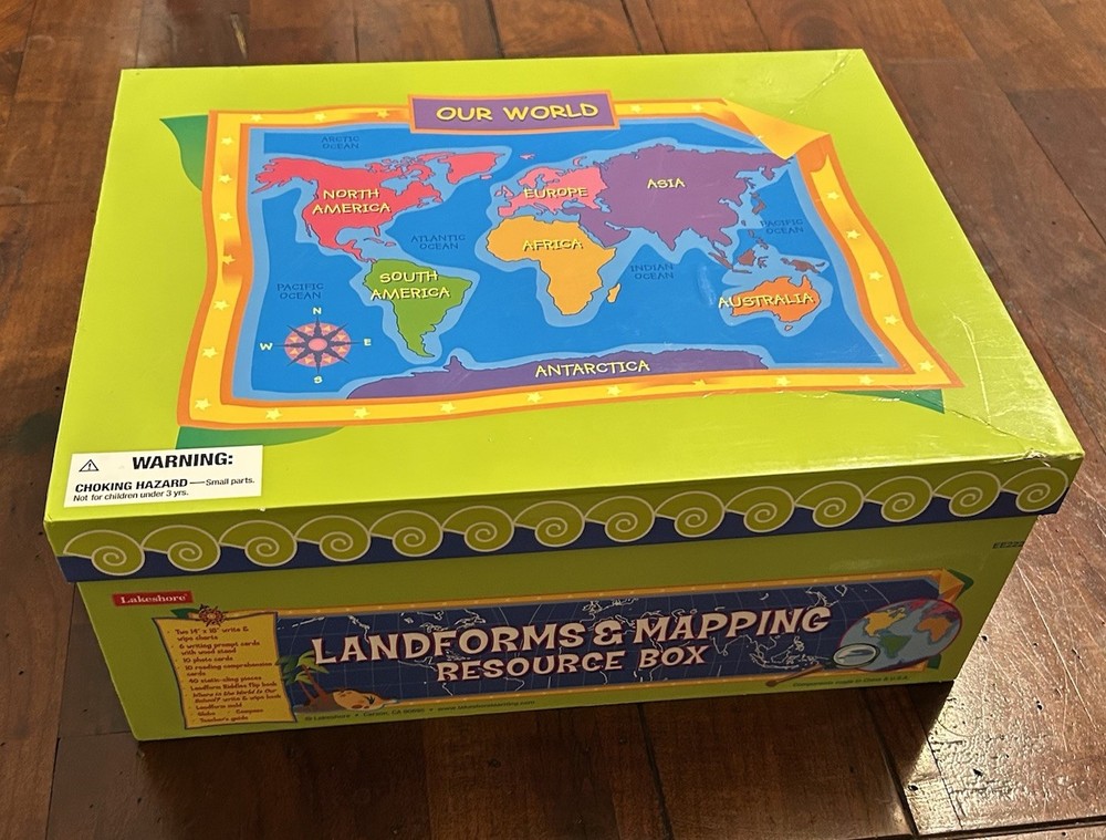 Landforms & Mapping Resource Box Lakeshore Learning Homeschool -Compass +5 Books