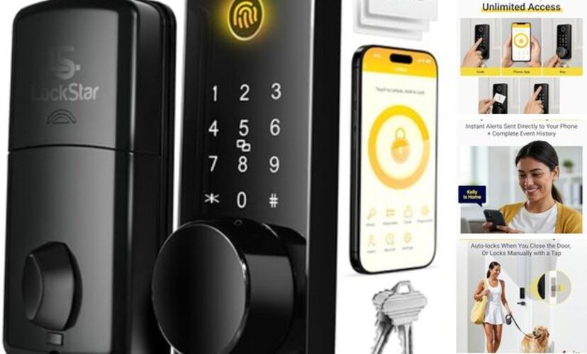 Smart Door Lock • Keyless Entry Deadbolt Door Lock • Multiple Entry Black