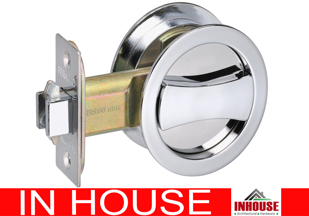 Cavity Sliding door Lock flush pull handle Privacy function Chrome finish rd