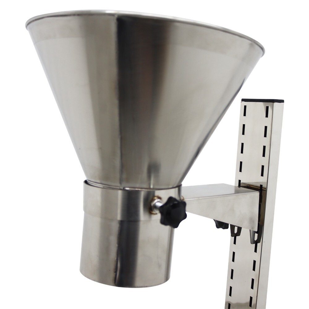 Stainless Steel Feeding Hopper with Support Stand 3.1" Height Adjustable